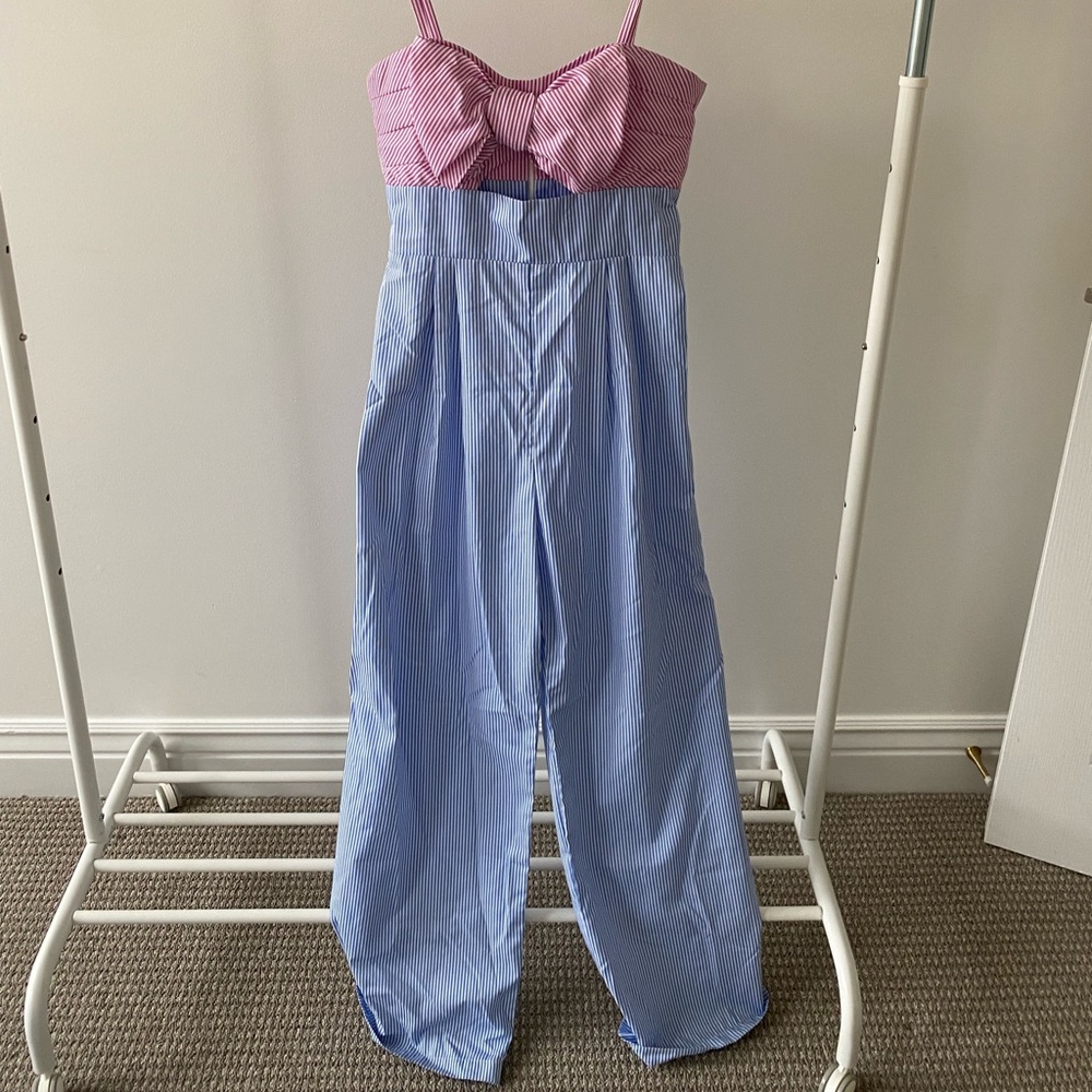 Pink and blue jumpsuit